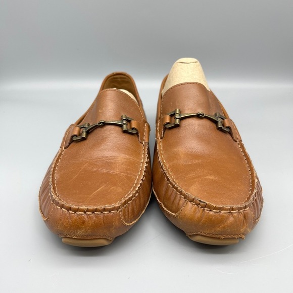 Cole Haan Wyatt Bit Driver Loafer Leather Slip On Dress Shoes 10.5M Brown Buckle